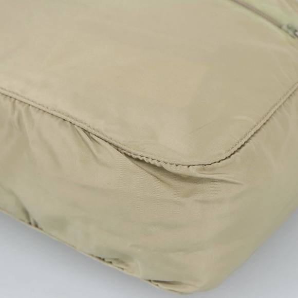 PRADA Hand Bag Nylon Beige Silver Auth 97438 - Picture 15 of 16